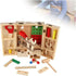 Wooden Kids Tool Set, Educational Pretend Play Toys, Colourful Tools with Storage Box