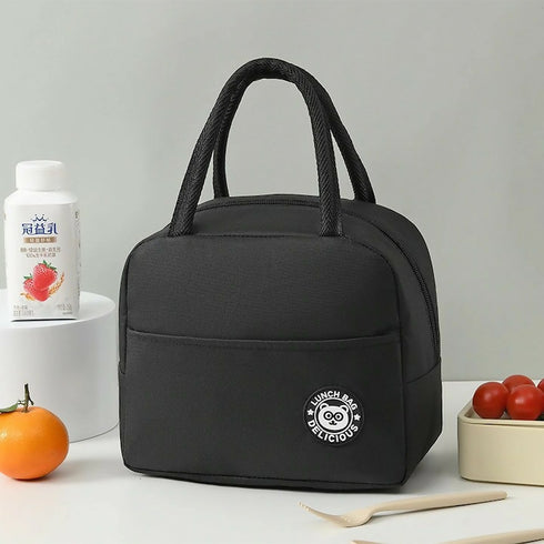 Black Insulated lunch bag - 22x14x19 cm