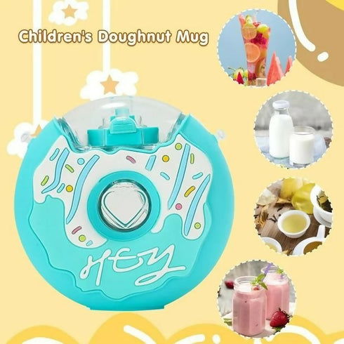 Super Cute Donut Flip Top Water Bottle - Blue