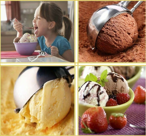 3 Pack - Stainless Steel Ice Cream Scoops - Silver