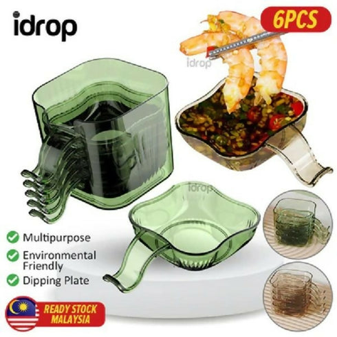 Multi-Purpose Dipping Plate PET Serving Plate - Set of 6