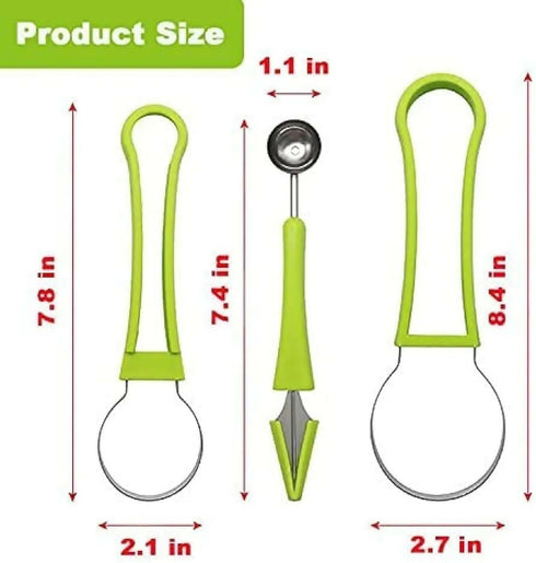 Stainless Fruit, Peeler, Scoop and Carving fruit Kit- 4 in 1 High Quality