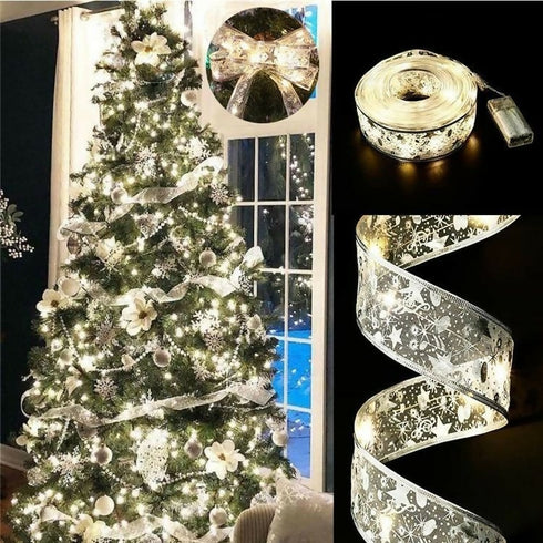 Christmas ribbon LED light string Christmas tree decoration pendant - 5m