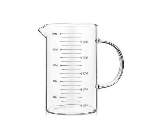 Jug 1L Borosilicate Glass With Measurements - Kitchen Essentials
