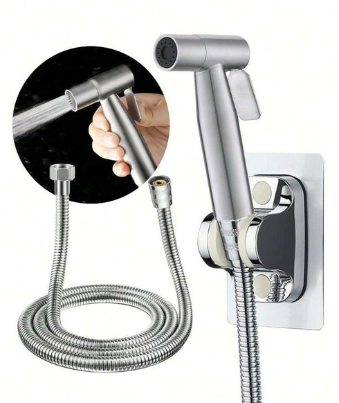 Stainless Steel Handheld Bidet Sprayer With Adjustable Water Flow - Silver