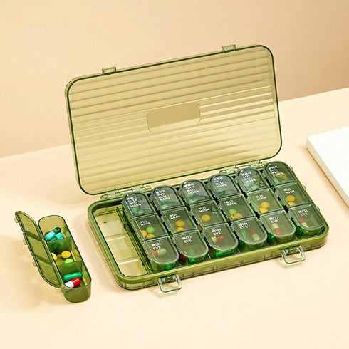 PA-Free Moisture-proof Medicine Storage Box 7 Days - 3 Times a Day