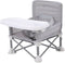 Foldable Baby Dining Chair Seat with Tray and Travel Bag - Grey