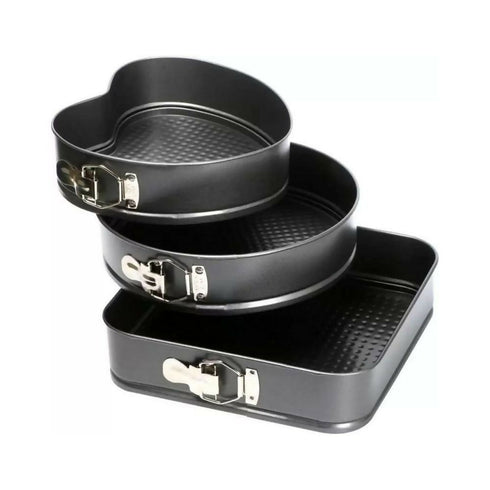 Non Stick Shape Cake Mould Pan 3 Pieces & Muffin Pan 12 Cup (Combo)