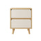 Modern 2-Drawer Nordic Nightstand - Compact Oak Bedside Table- 36x34x46cm