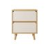 Modern 2-Drawer Nordic Nightstand - Compact Oak Bedside Table- 36x34x46cm