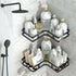 5 Piece Set Metal Triangle Corner Storage Rack For Bathroom Shower - Black