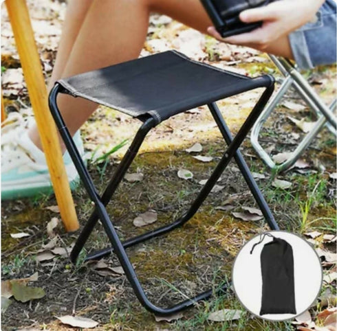 Portable folding Camping Stool For Outdoor- Black
