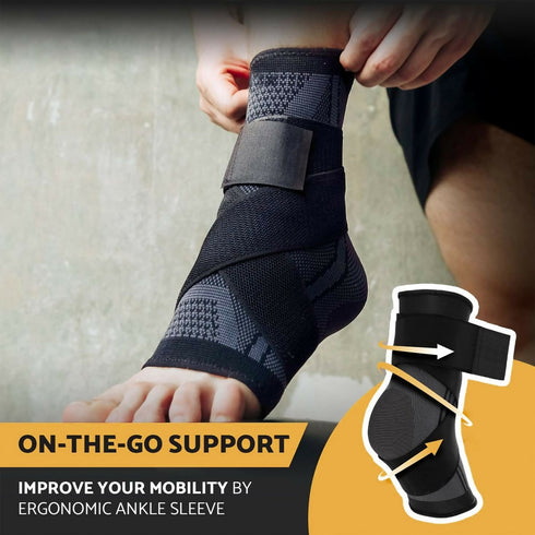 Ankle Brace Adjustable Ankle Compression Support - 2-Piece
