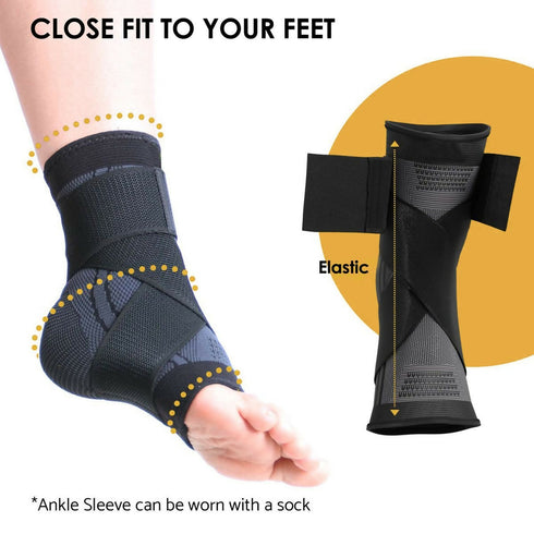 Ankle Brace Adjustable Ankle Compression Support - 2-Piece