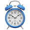 Battery Powered Metal Analogue Retro Alarm Clock-blue