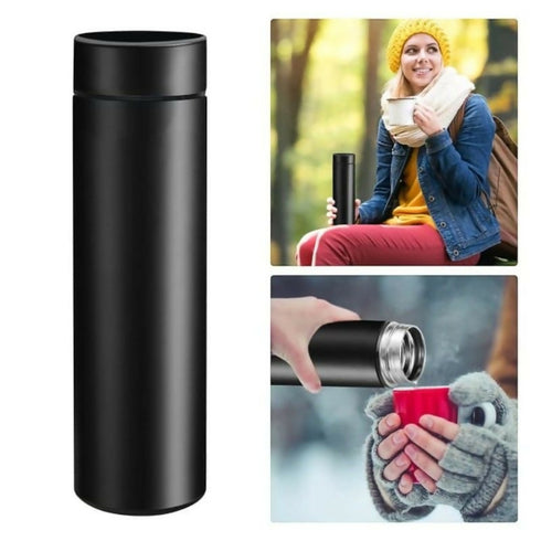 Smart Flask Cup With LED Temperature Display - BLACK