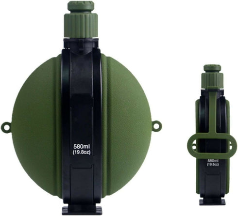 Camping Collapsible Water Bottle | Portable Compass Silicone Hydration Flask 580ml