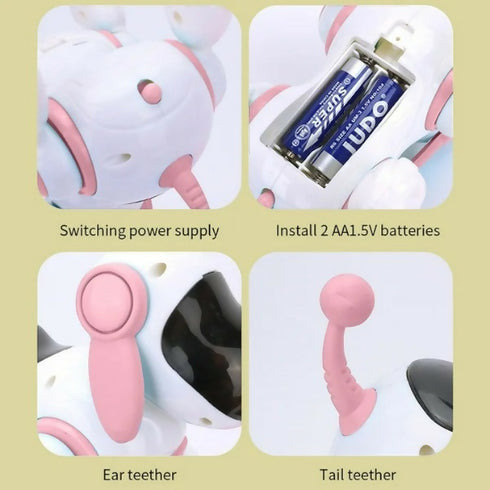 Interactive Walking Puppy Toy With LED Lights & Realistic Sounds - Pink