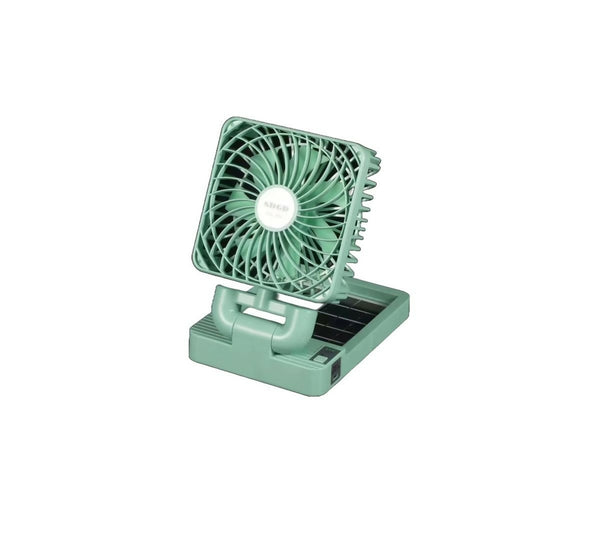 Double Head Solar Charging Fan - Green