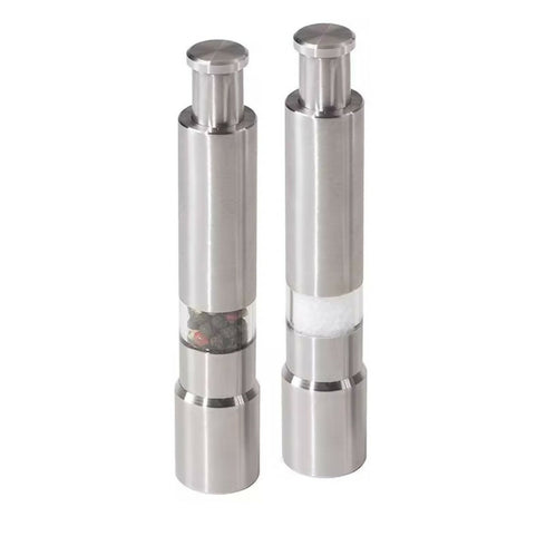 Mini Stainless Steel Salt and Pepper Grinders - 2 Pack