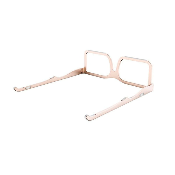 Portable Glasses Shape Folding Aluminum Laptop Cooling Stand - Rose Gold