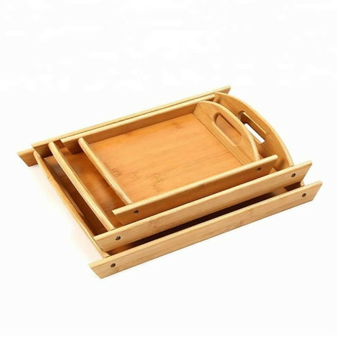 Set of 3 Bamboo Serving Tray