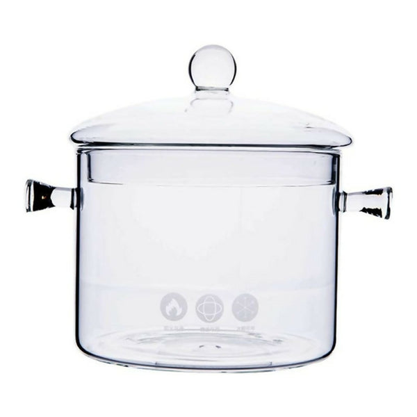 1.9L Transparent Glass Kitchen Heat-Resistant Pot