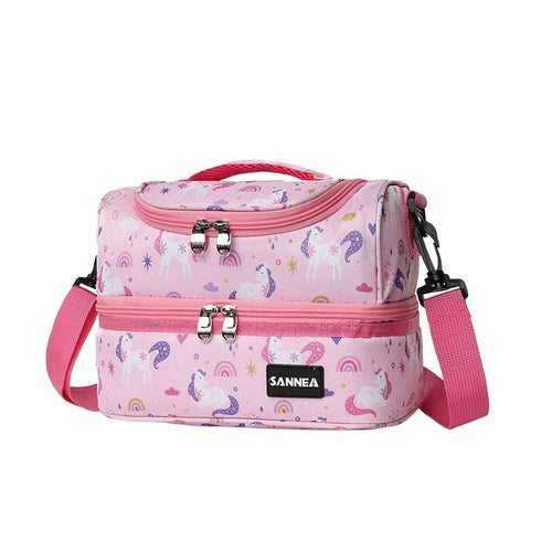 Thermal Insulated Tiffin Bags for Kids Two Layer - 5L - Pink
