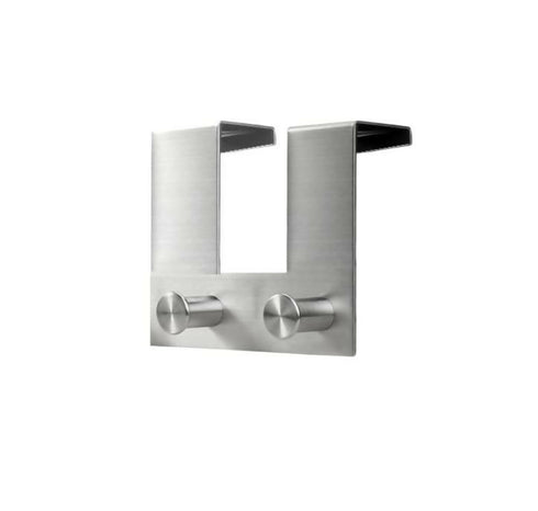 2 Hook Matte Metal Door Hook - Silver