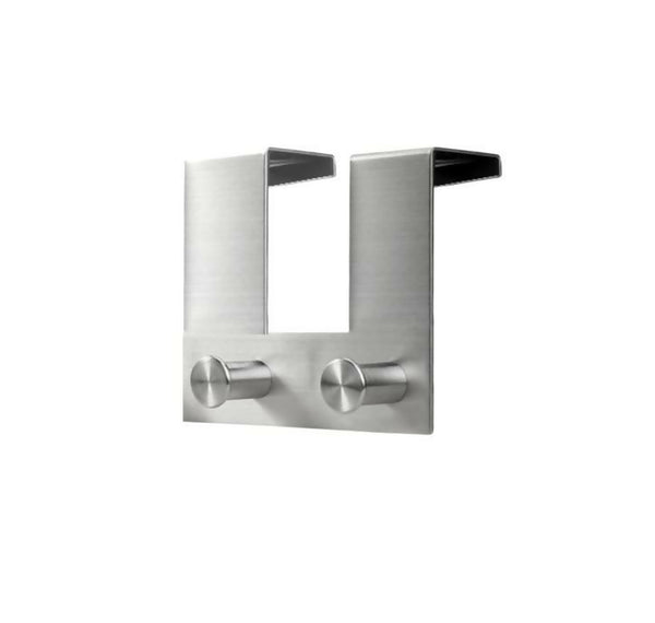 2 Hook Matte Metal Door Hook - Silver