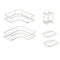 5 Piece Set Metal Triangle Corner Storage Rack For Bathroom Shower - White