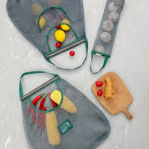 Reusable Kitchen Hanging Mesh Bag Large Capacity Fruit Storage