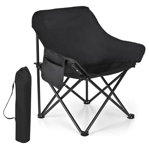Folding Camping Chair Heavy Duty Lawn Chair With Side Pocket &Carring Bag