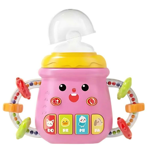 Baby's First Musical Friend - Colourful Baby Bottle-Shaped Educational Toy - Pink