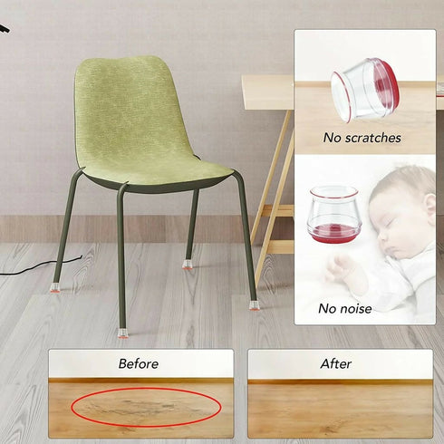 8 Pieces of Stretchable Universal-Fit Furniture Legs Slider & Floor Protectors