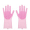 multi-functional silicone Dish Washing Gloves - Pink