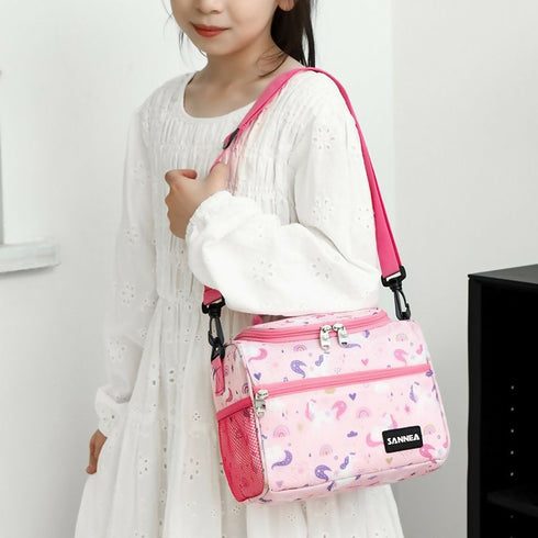 Thermal Insulated Tiffin Bags for Kids Two Layer - 5L - Pink