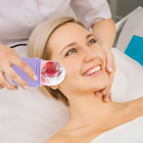 Silicone Ice Roller / Ice Lattice Facial Massager & Deep Cleanser - Purple