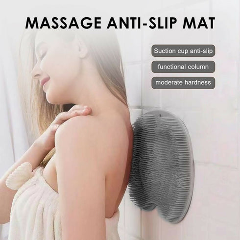 Shower Foot Scrubber with Non-Slip Suction Cups - Body Back Massaging Mat - grey