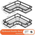 5 Piece Set Metal Triangle Corner Storage Rack For Bathroom Shower - Black