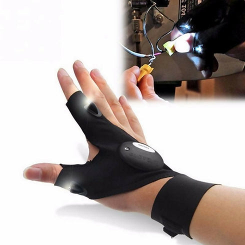 Finger Glove with LED Light Multi-Use LED Flashlight Glove - Right Hand
