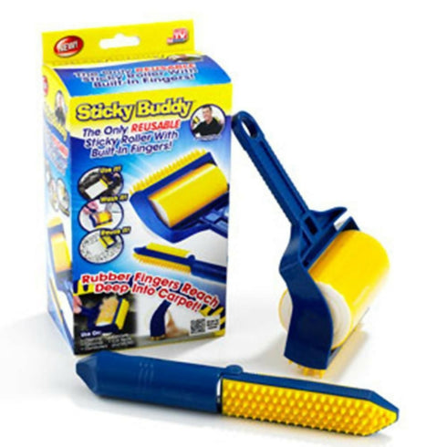 Sticky Buddy 2-in-1 Reusable Lint, Dog & Cat Hair Remover Roller & Brush