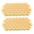 Pack of 2 Silicone 37 Honeycomb Ice Cube Shaped Ice Tray With Lid - Yellow