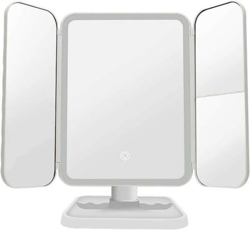 LED Light Tri-Fold Cosmetic Mirror