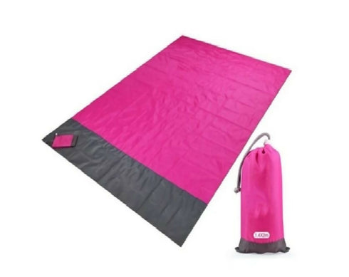 2M*2.1M Waterproof Beach Blanket Outdoor Portable Picnic Mat Camping- - Pink