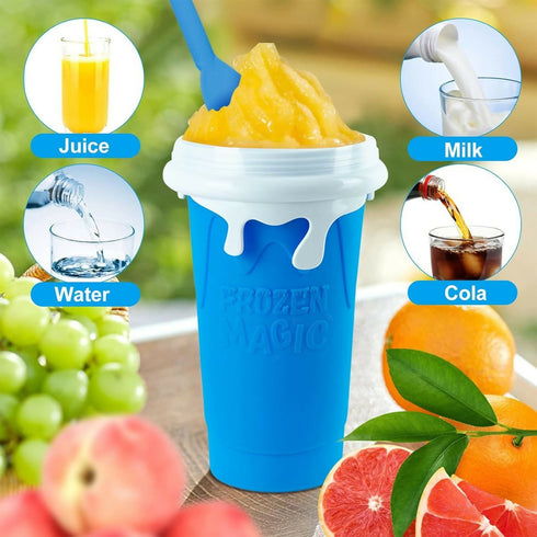 Slushie Maker Cup 500ML Magic Quick Frozen Smoothies Cup DIY Ice-Cream - Blue