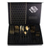 Deluxe Quality Black & Gold Stainless Steel Cutlery 24 Piece Set