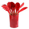 12 Pcs Silicone Kitchen Utensil Set - Red