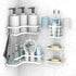 5 Piece Set Metal Triangle Corner Storage Rack For Bathroom Shower - White