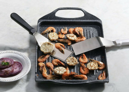Stainless Steel Burger Press & 2 Pack Barbecue Spatulas